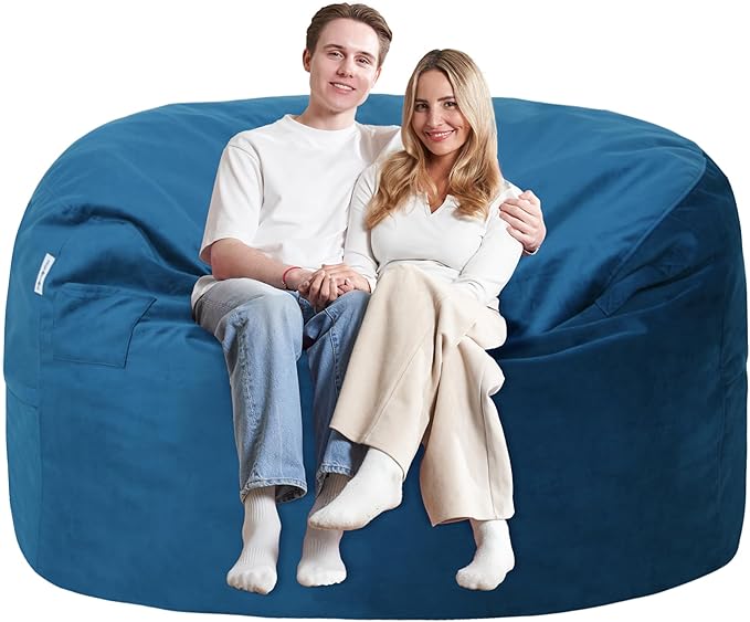 5FT Bean Bag Chair with Ultra Soft Velvet Cover Bean Bag Sofa with Memory Foam by Unknown