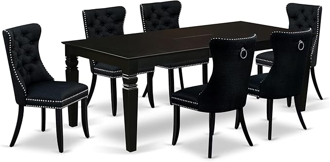 East West Furniture LGDA7-BLK-24 7 Piece Dining Table Set Consists of a by EastWestFurniture