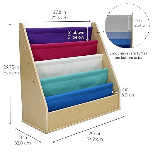 Factory Direct Partners 13745-140 Birch SoftScape Sling Book Display, 4-Shelf - Image 3