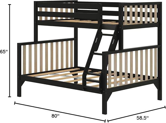Max & Lily Bunk Bed, Scandinavian Modern Bunk Bed, Solid Wood Twin Over Full - Image 2