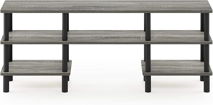 Furinno Turn-N-Tube 3-Tier Multipurpose Wide Shelf TV Stand, French Oak - Image 6