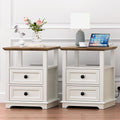 18" Wide End Table with Fast Charging Station Set of 2, 18” Wide Sofa End Table by Alwaysreadyforyou