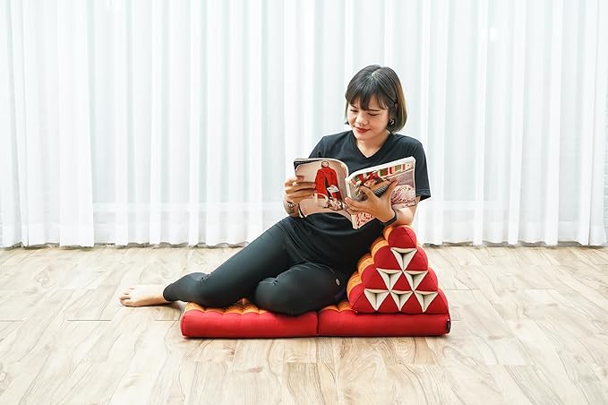 LEEWADEE 2-Fold Mat with Triangle Cushion – Comfortable TV Pillow, Foldable - Image 4