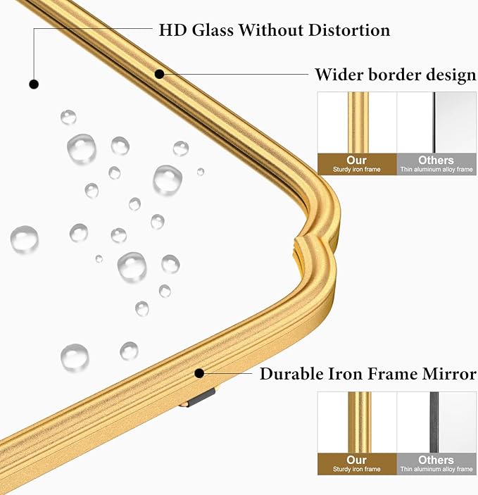 20X30 Inch Gold Bathroom Mirror - Image 6