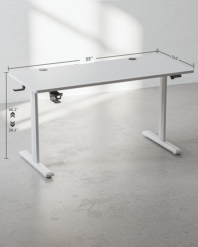 BANTI 55"x24" Standing Desk, Electric Stand up Height Adjustable Home Office - Image 3