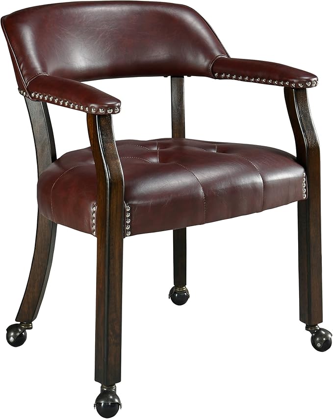 LEEMTORIG Dining Chairs with Casters and Arm, Large Rolling Dining Chairs with by LEEMTORIG