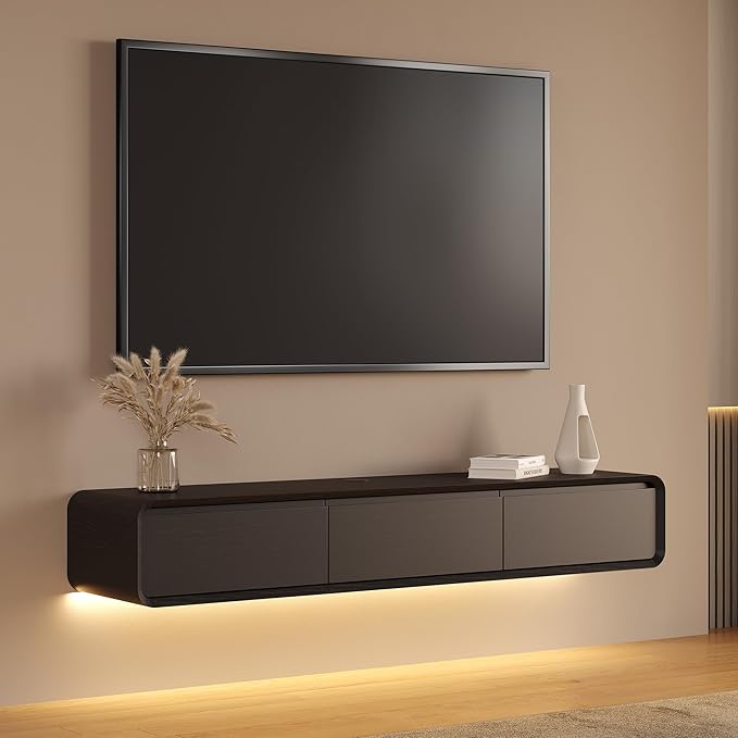Minimalist Floating TV Stand by POVISON