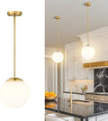 LMS 10 Inch Globe Pendant Lights, Brushed Gold Mid Century Kitchen Island Light by LMS