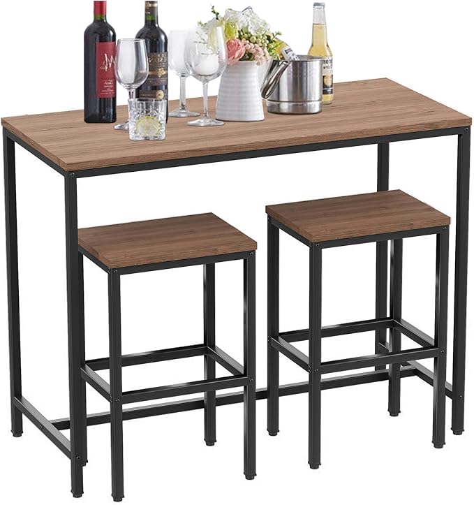Aklaus Bar Table and Chairs Set 44" Dining Table Set Pub Bar Table - Image 9