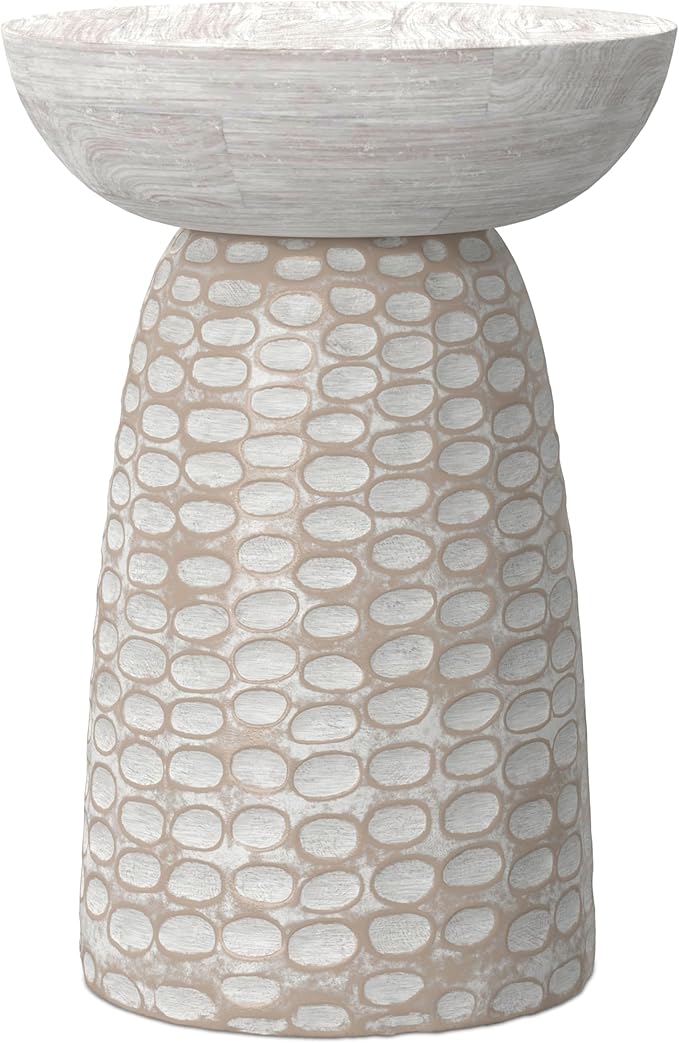 SIMPLIHOME Boyd 13-inch Wide Solid Mango End Table in White Wash, - Image 6