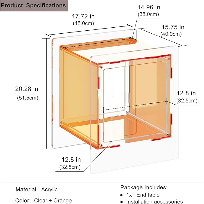 Acrylic End Table, Side Table Nightstand - Image 3