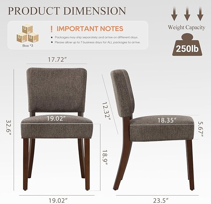 COLAMY Mid Century Modern Dining Chairs Set of 6, Upholstered Kitchen Chairs - Image 7