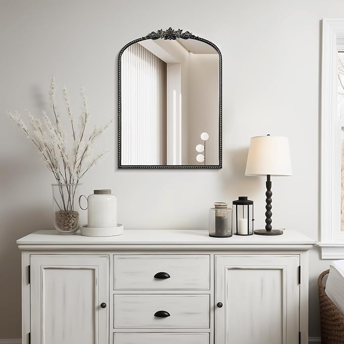 WallBeyond Gold Vintage Mirror for Vanity 22x30 Inch, Arched Vintage Wall - Image 4