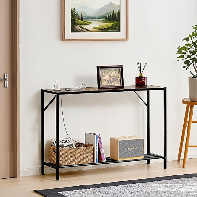 VEVOR Narrow Console Table, 41.7" Behind Couch Shelf - Image 2