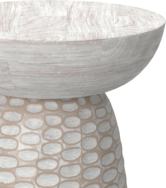 SIMPLIHOME Boyd 13-inch Wide Solid Mango End Table in White Wash, - Image 10