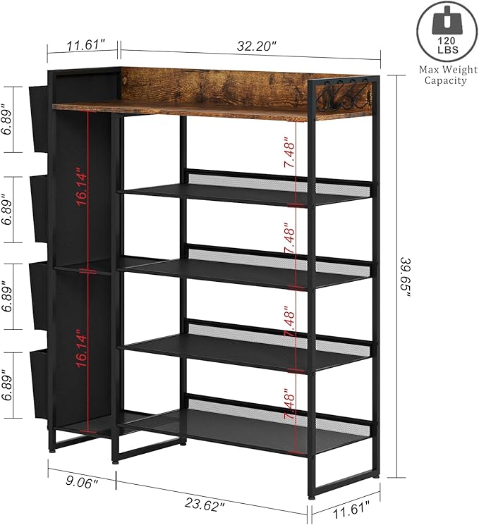 Brown 5-Tier Shoe Organizer - Image 3