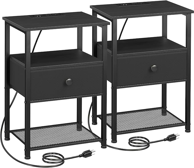 Night Stand Set 2, End Tables Living Room by LOAKEKEL