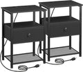 Night Stand Set 2, End Tables Living Room by LOAKEKEL