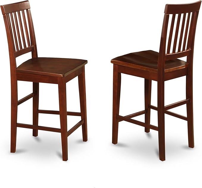 East West Furniture YAVN5-MAH-W 5 Piece Counter Height Dining Set Includes a - Image 5