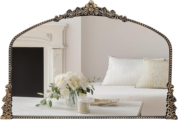 Vintage Arched Mirror, Vintage Black by YIDIE