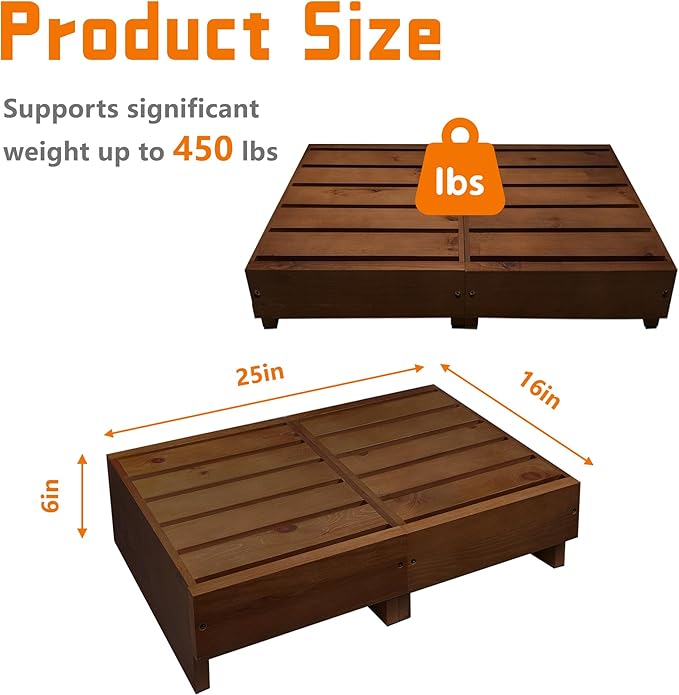 Wooden Step Stool 6” Height, Step Stools - Image 2