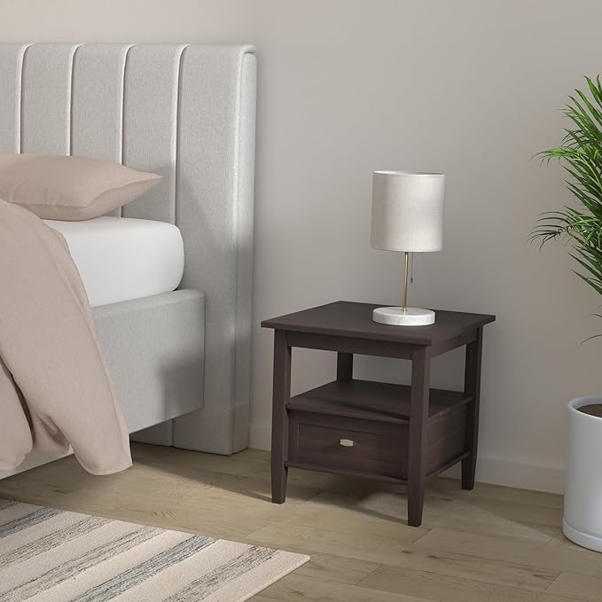 SIMPLIHOME Warm Shaker SOLID WOOD 20 inch Wide Rectangle Transitional End Side - Image 2