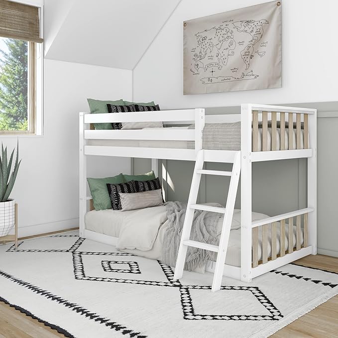 Max & Lily Low Bunk Bed, Scandinavian Modern Bunk Bed, Solid Wood by MaxLily