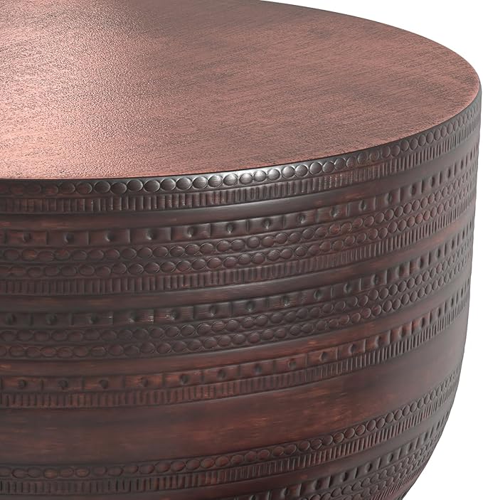 SIMPLIHOME Johnsen 30-inch Wide Metal Drum Coffee Table in Oil Rubbed Bronze - Image 6