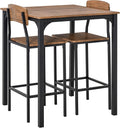 HOMCOM 3 Piece Industrial Counter Height Dining Table Set, Bar Table & Chairs by HOMCOM