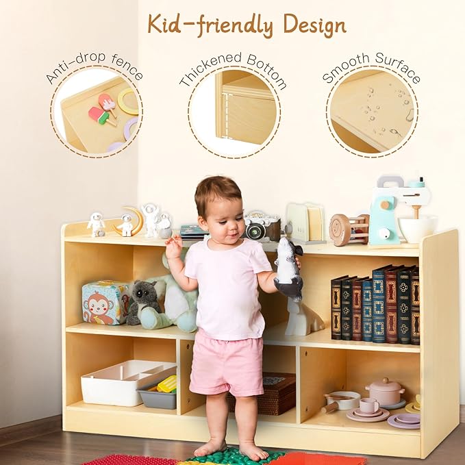 Montessori Shelf, Wooden Toy Storage Organizer - Image 3