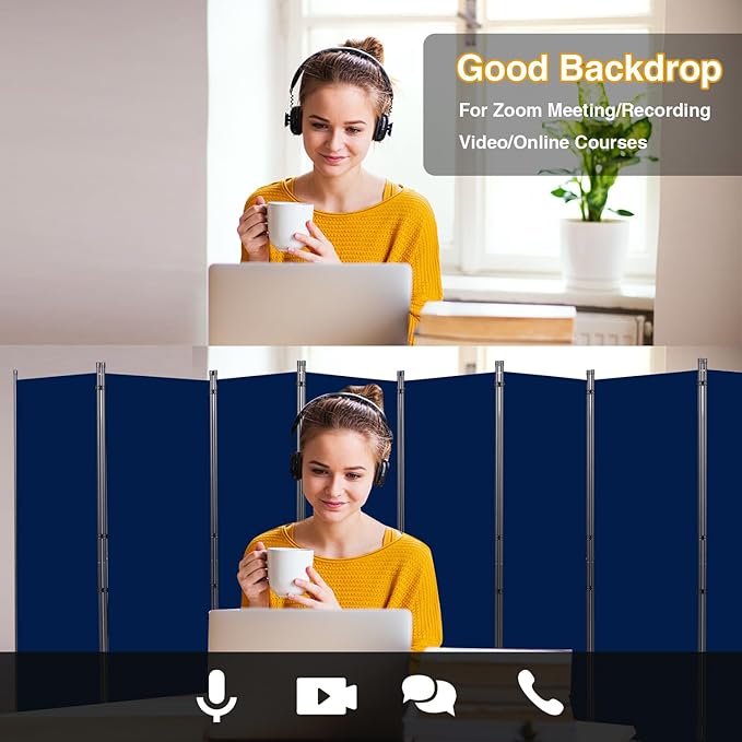 Room Divider, 8 Panel Folding Privacy Screens - Image 7