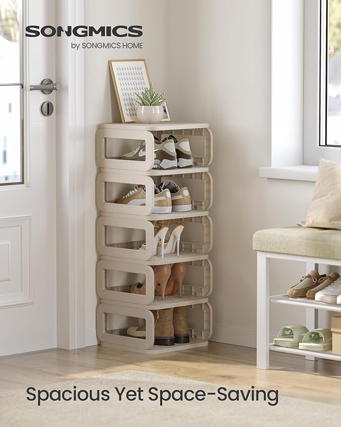 SONGMICS Shoe Rack, Shoe Organizer, 6 Shelves, Shoe Storage, Narrow Shoe Shelf - Image 3
