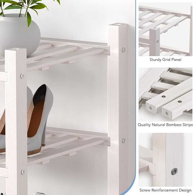 Haddockway small 6 Tier Bamboo Shoe Rack Storage Organizer, Small Space - Image 4
