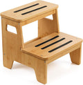 Wooden Step Stools for Kids, Heavy Duty Bamboo 2-Step Stepping Stools for by BShome