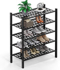 Haddockway 5 Tier Bamboo Shoe Rack Storage Organizer, Small Space 27"x11"x32" by Haddockway
