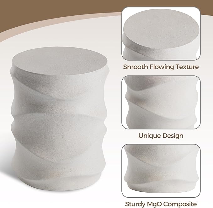 COSIEST Outdoor Side Table, Streamlined Lightweight Accent Table, Decorative - Image 3