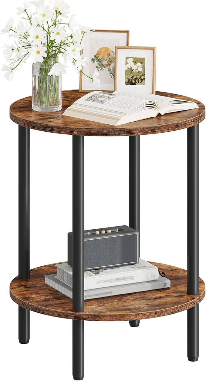 Round Side Table, 2-Tier End Table, Small Side Table - Image 9