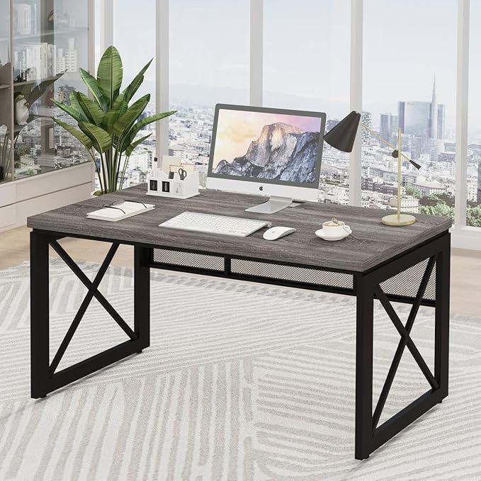 BON AUGURE Industrial Computer Desk, Rustic Wood Desks by BONAUGURE
