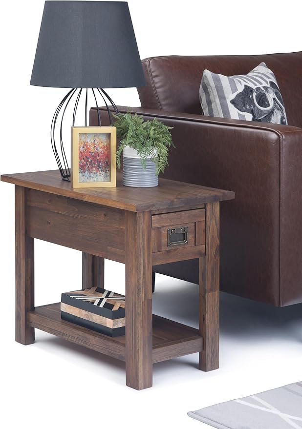 SIMPLIHOME Monroe SOLID ACACIA WOOD 14 inch Wide Rectangle Rustic Narrow Side - Image 12