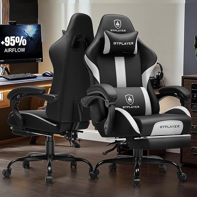 GTRACING Gaming Chair with Foot Rest & Pocket Spring Cushion, Ergonomic High - Image 2