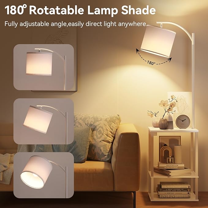 SUNMORY Floor Lamp with Table, End Table - Image 6