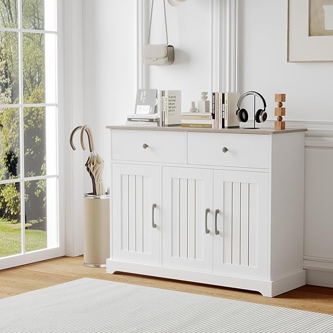 Farmhouse Large Buffet Sideboard Storage Cabinet 42 Inch - Image 2