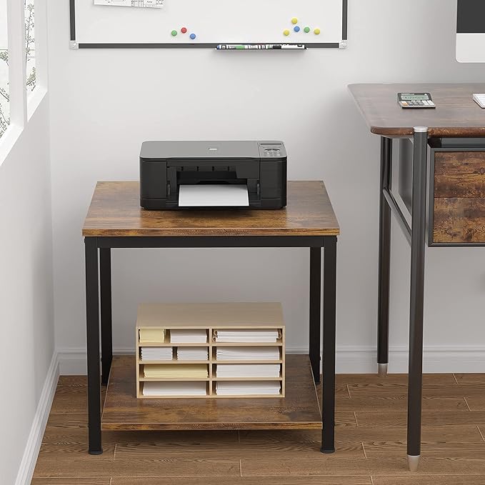 Homieasy Side Table 20 Inch Square, 2-Tier Coffee Tea End Table Nightstands - Image 7
