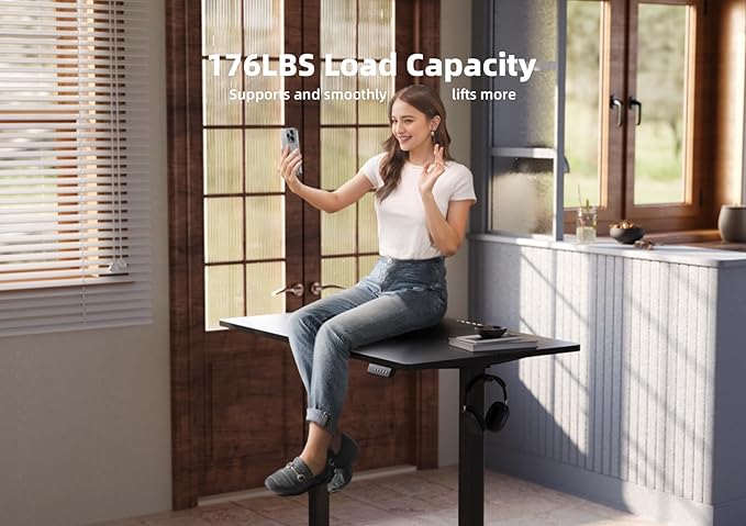 YDN Electric Standing Desk, Adjustable Height Stand up Desk, 55x24 Inches Sit - Image 5