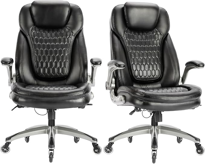 Executive Office Chair-Ergonomic Computer Desk Chair, High Back Leather Chair by COLAMYINC