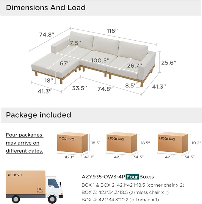 Acanva Minimalist Modular Sectional Sofa - Image 2