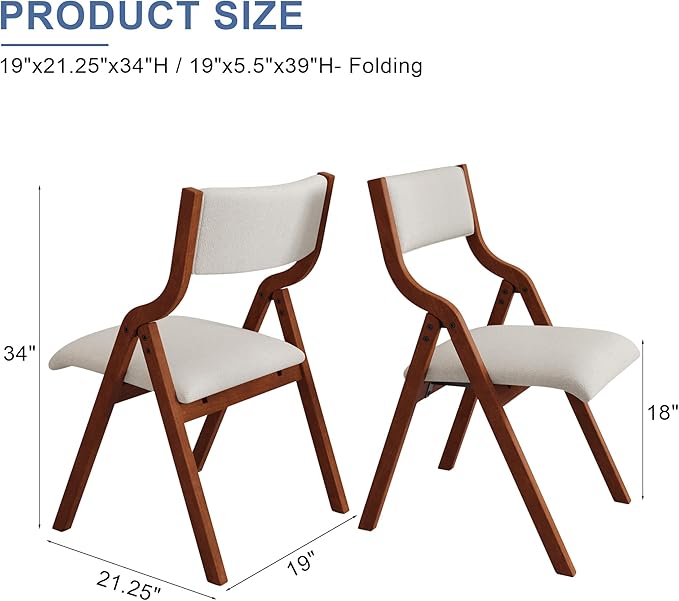 Ball & Cast Upholstered Folding Chairs Set of 2 - Image 2
