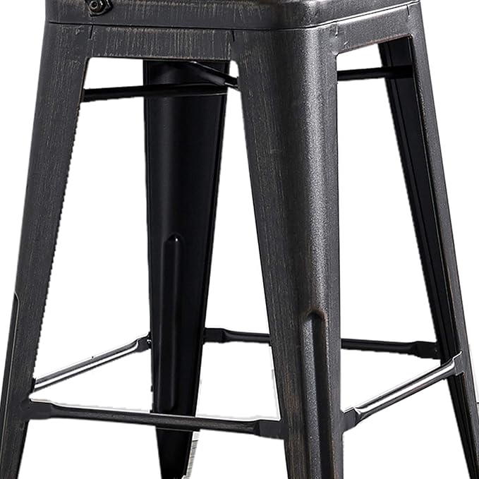 AC Pacific 24” Metal Barstool Set of 2 – Country Rustic Style - Image 7
