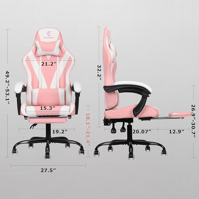 Gaming Chair with Linkage Armrest & Footrest, High Back Video Gaming Chair - Image 3