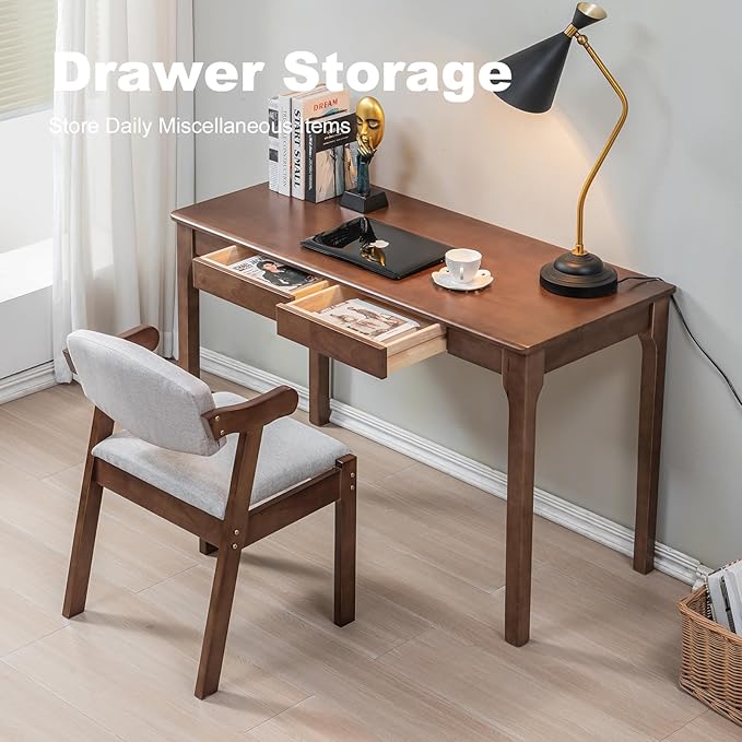 Solid Wood Desk, Gaming Study Home Office Desks - Image 4